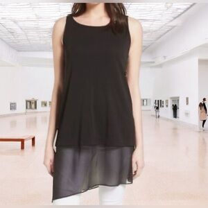 Eileen Fisher Layered Asymmetric Tank Top/Tunic, Size:M, Black, Great Condition